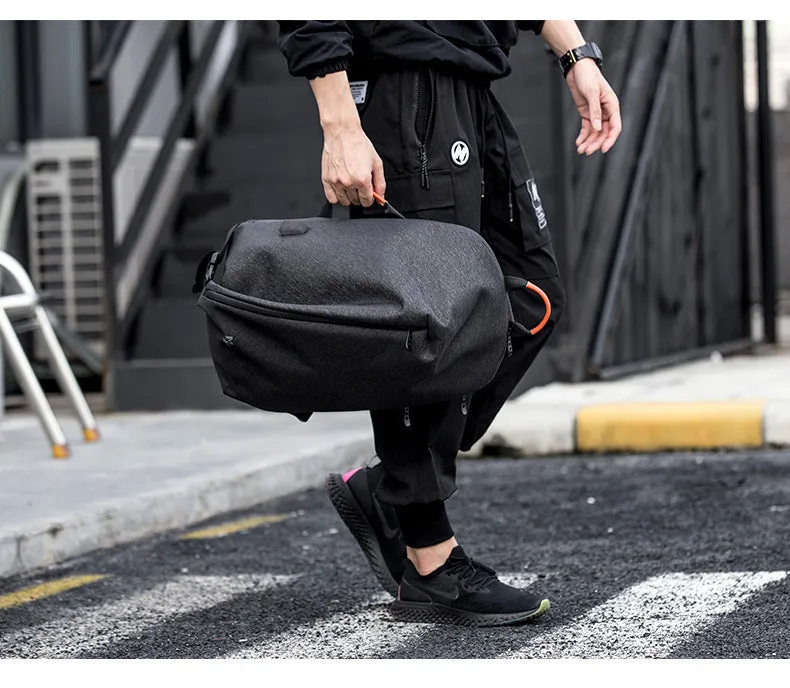 Cool Large Sling Bag For Men Waterproof Black Oxford Fabric Fashion Sling Bag For Big Guy