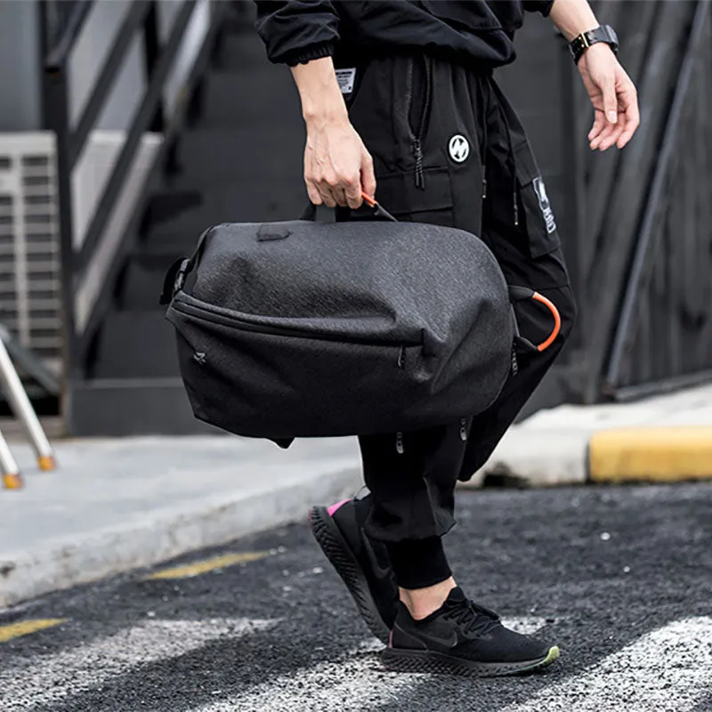 Cool Large Sling Bag For Men Waterproof Black Oxford Fabric Fashion Sling Bag For Big Guy