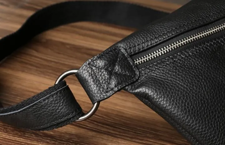 Cool Leather Mens Chest Bag Sling Bag Sling Crossbody Bag for men