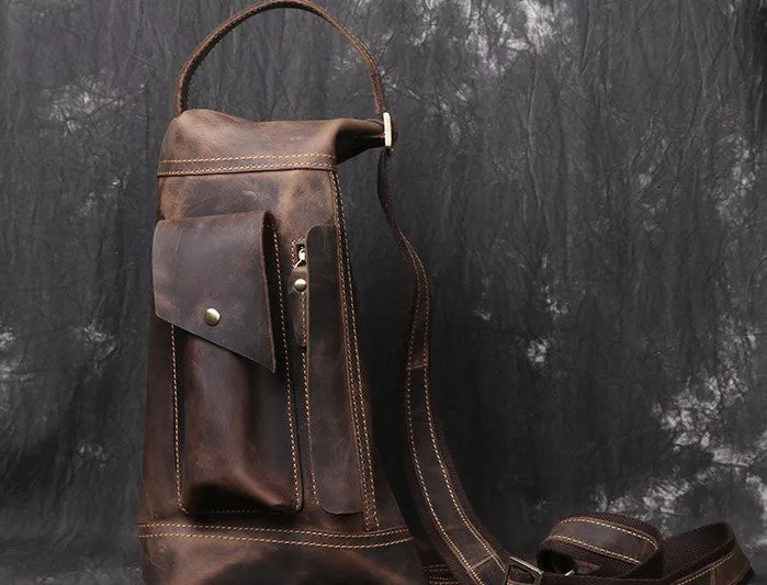 COOL LEATHER MENS SLING BAG CROSSBODY BAG Chest Bag FOR MEN