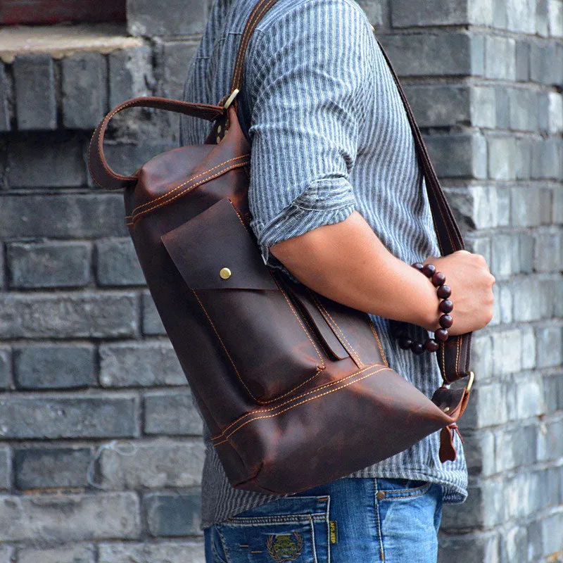 COOL LEATHER MENS SLING BAG CROSSBODY BAG Chest Bag FOR MEN