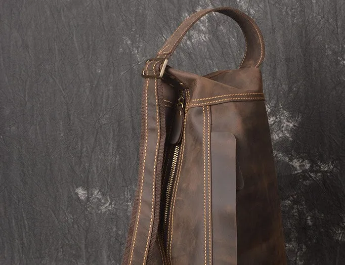 COOL LEATHER MENS SLING BAG CROSSBODY BAG Chest Bag FOR MEN