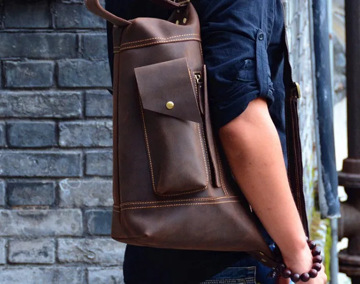 COOL LEATHER MENS SLING BAG CROSSBODY BAG Chest Bag FOR MEN