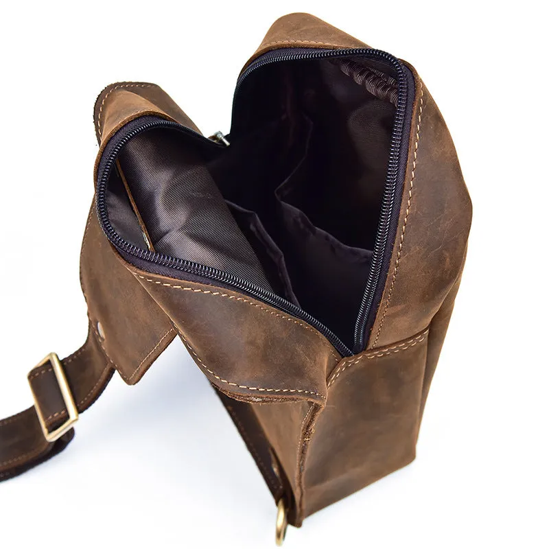COOL LEATHER MENS SLING BAG SLING CROSSBODY BAGs CHEST BAG FOR MEN