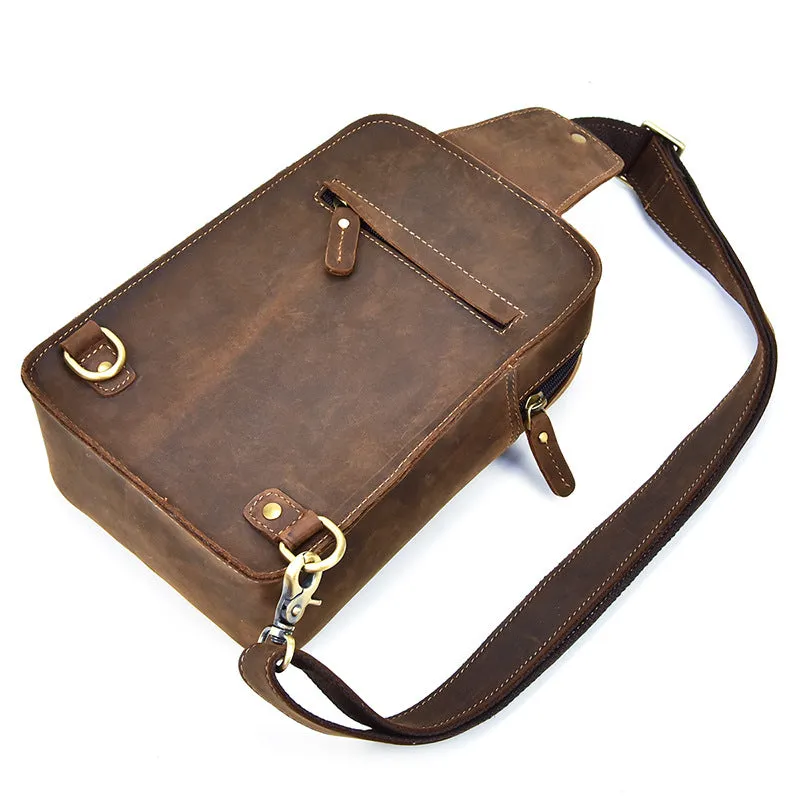 COOL LEATHER MENS SLING BAG SLING CROSSBODY BAGs CHEST BAG FOR MEN