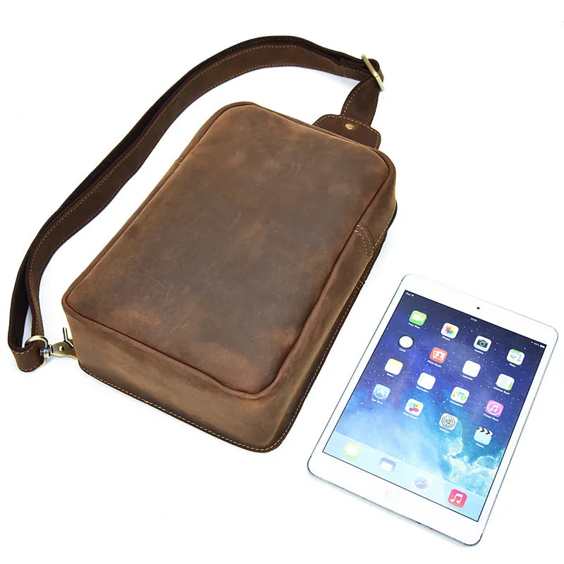 COOL LEATHER MENS SLING BAG SLING CROSSBODY BAGs CHEST BAG FOR MEN