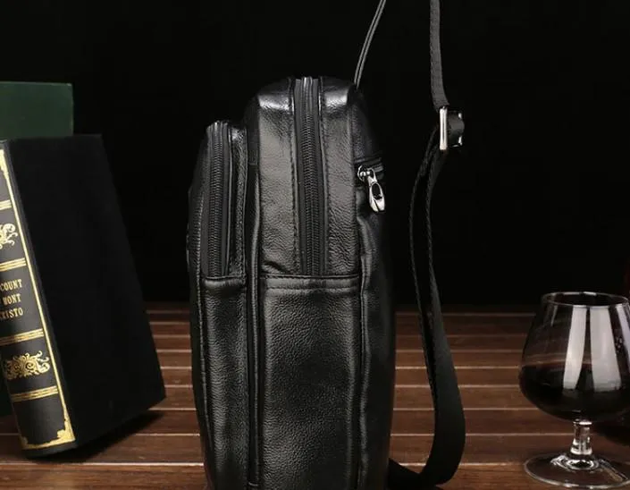 Cool Leather Mens Sling Bag Sling Shoulder Bag Sling Backpacks Chest Bag for men