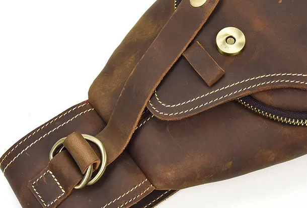Cool Mens Leather Chest Bags Sling Bag Sling pack Shoulder sling bag For Men