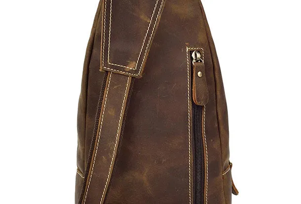 Cool Mens Leather Chest Bags Sling Bag Sling pack Shoulder sling bag For Men