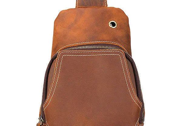 Cool Mens Leather Chest Bags Sling Bags Sling pack Shoulder sling bag For Men