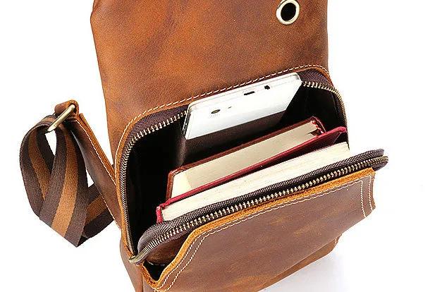 Cool Mens Leather Chest Bags Sling Bags Sling pack Shoulder sling bag For Men