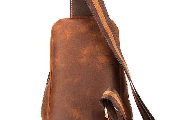 Cool Mens Leather Chest Bags Sling Bags Sling pack Shoulder sling bag For Men