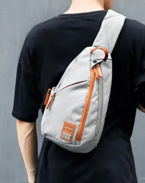 Cool Nylon Casual Men's Black Chest Bag One Shoulder Backpack For Men