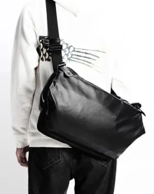 Cool OXFORD CLOTH PVC PU Men's Casual Sling Bag One Shoulder Backpack For Men