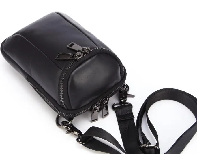 Cool Retro Mens Leather One Shoulder Backpack Chest Bag Sling Bags For Men