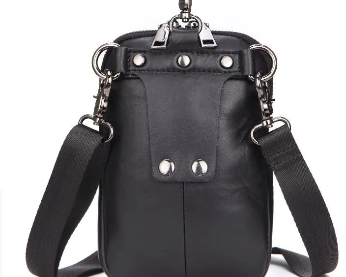Cool Retro Mens Leather One Shoulder Backpack Chest Bag Sling Bags For Men