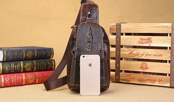 Cool Sling Bag Mens One Strap Backpack Leather Crossbody Backpack For Men