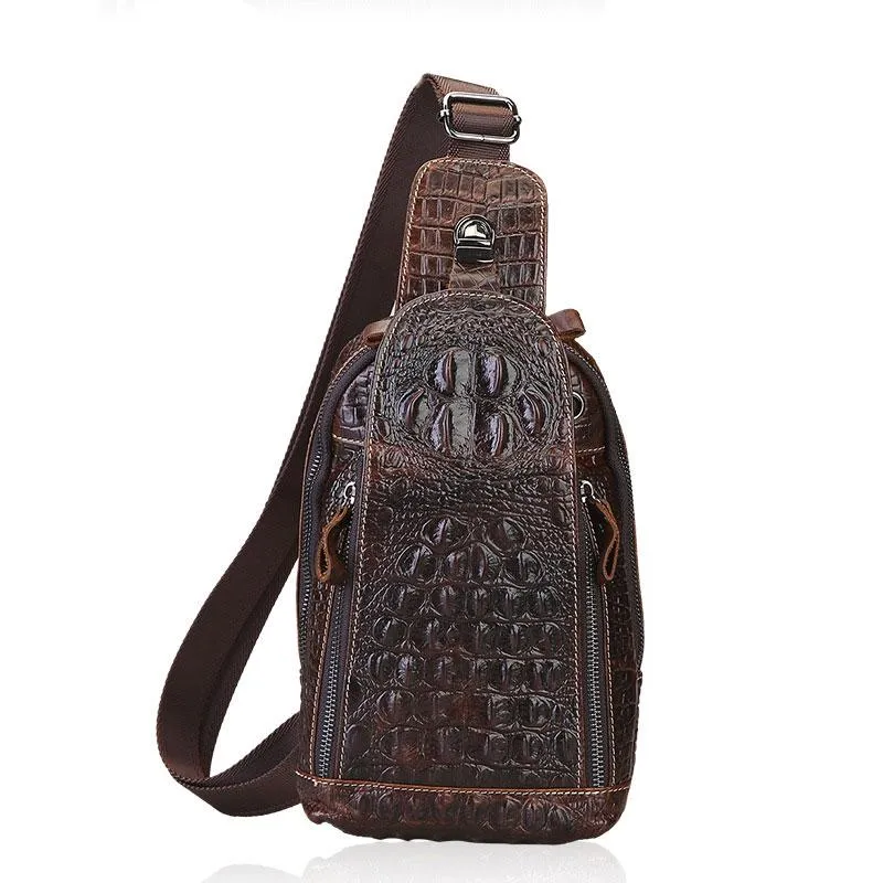 Cool Sling Bag Mens One Strap Backpack Leather Crossbody Backpack For Men