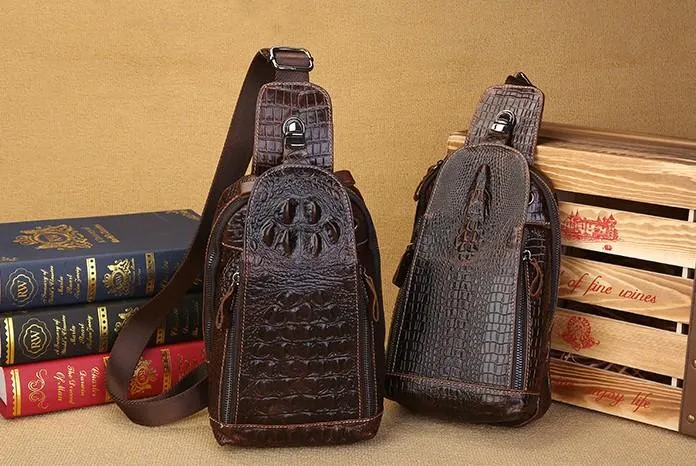 Cool Sling Bag Mens One Strap Backpack Leather Crossbody Backpack For Men