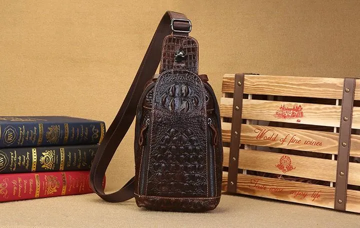 Cool Sling Bag Mens One Strap Backpack Leather Crossbody Backpack For Men