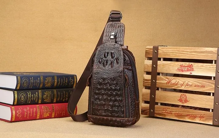 Cool Sling Bag Mens One Strap Backpack Leather Crossbody Backpack For Men