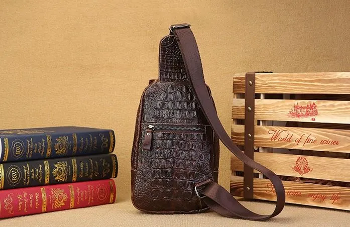 Cool Sling Bag Mens One Strap Backpack Leather Crossbody Backpack For Men