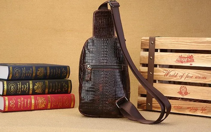 Cool Sling Bag Mens One Strap Backpack Leather Crossbody Backpack For Men