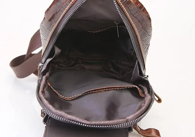 Cool Sling Bag Mens One Strap Backpack Leather Crossbody Backpack For Men