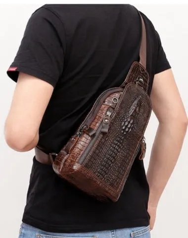 Cool Sling Bag Mens One Strap Backpack Leather Crossbody Backpack For Men