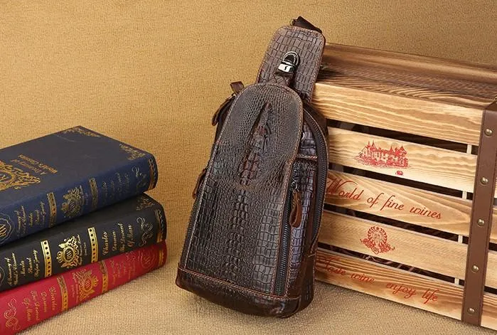 Cool Sling Bag Mens One Strap Backpack Leather Crossbody Backpack For Men