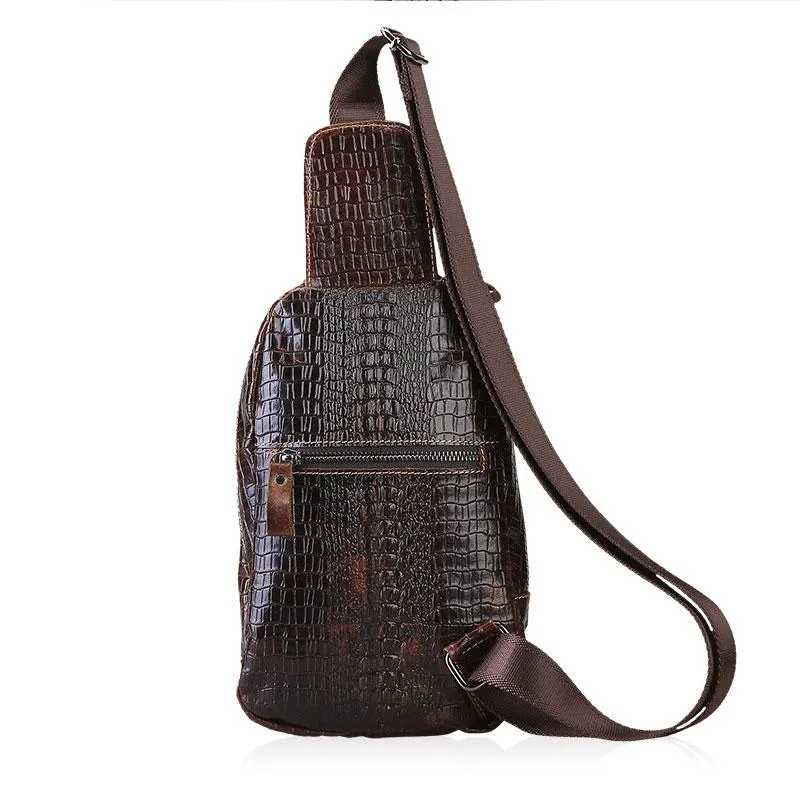 Cool Sling Bag Mens One Strap Backpack Leather Crossbody Backpack For Men