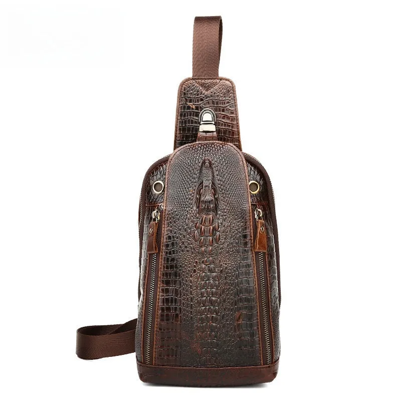 Cool Sling Bag Mens One Strap Backpack Leather Crossbody Backpack For Men