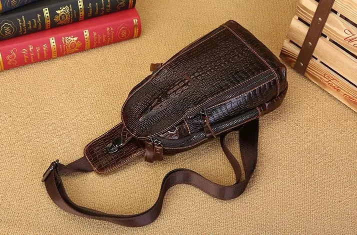 Cool Sling Bag Mens One Strap Backpack Leather Crossbody Backpack For Men