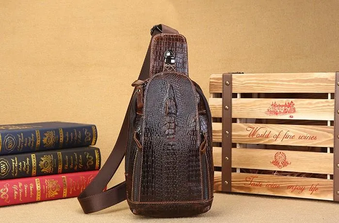 Cool Sling Bag Mens One Strap Backpack Leather Crossbody Backpack For Men