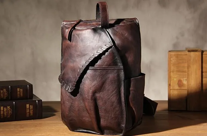 Cool Vintage Leather Coffee Mens Sling Bag Shoulder Bag Chest Bag for Men