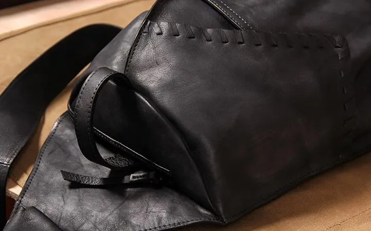 Cool Vintage Leather Coffee Mens Sling Bag Shoulder Bag Chest Bag for Men