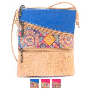 Cork Pattern stitching ladies cork zipper crossbody bag BAGP-209