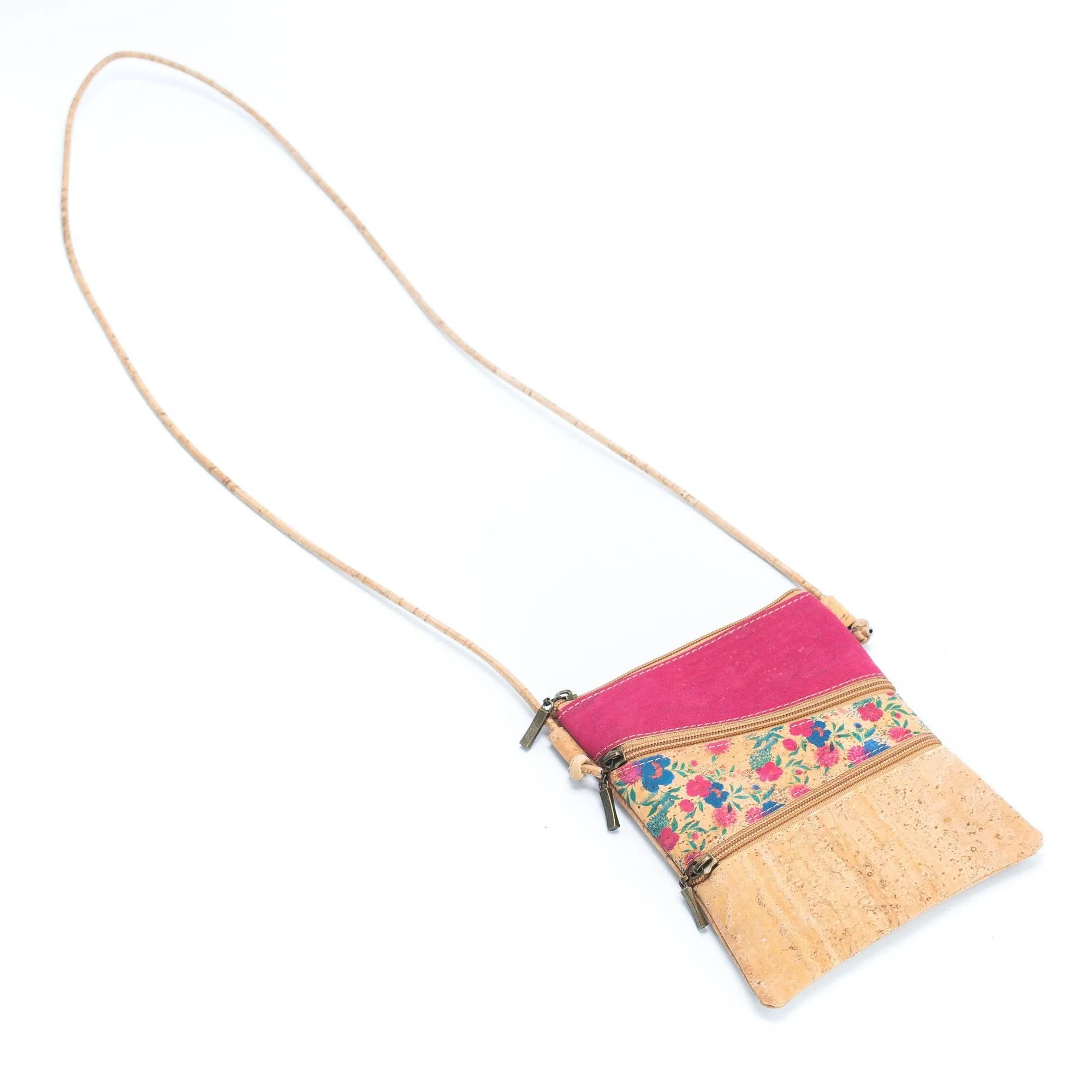 Cork Pattern stitching ladies cork zipper crossbody bag BAGP-209