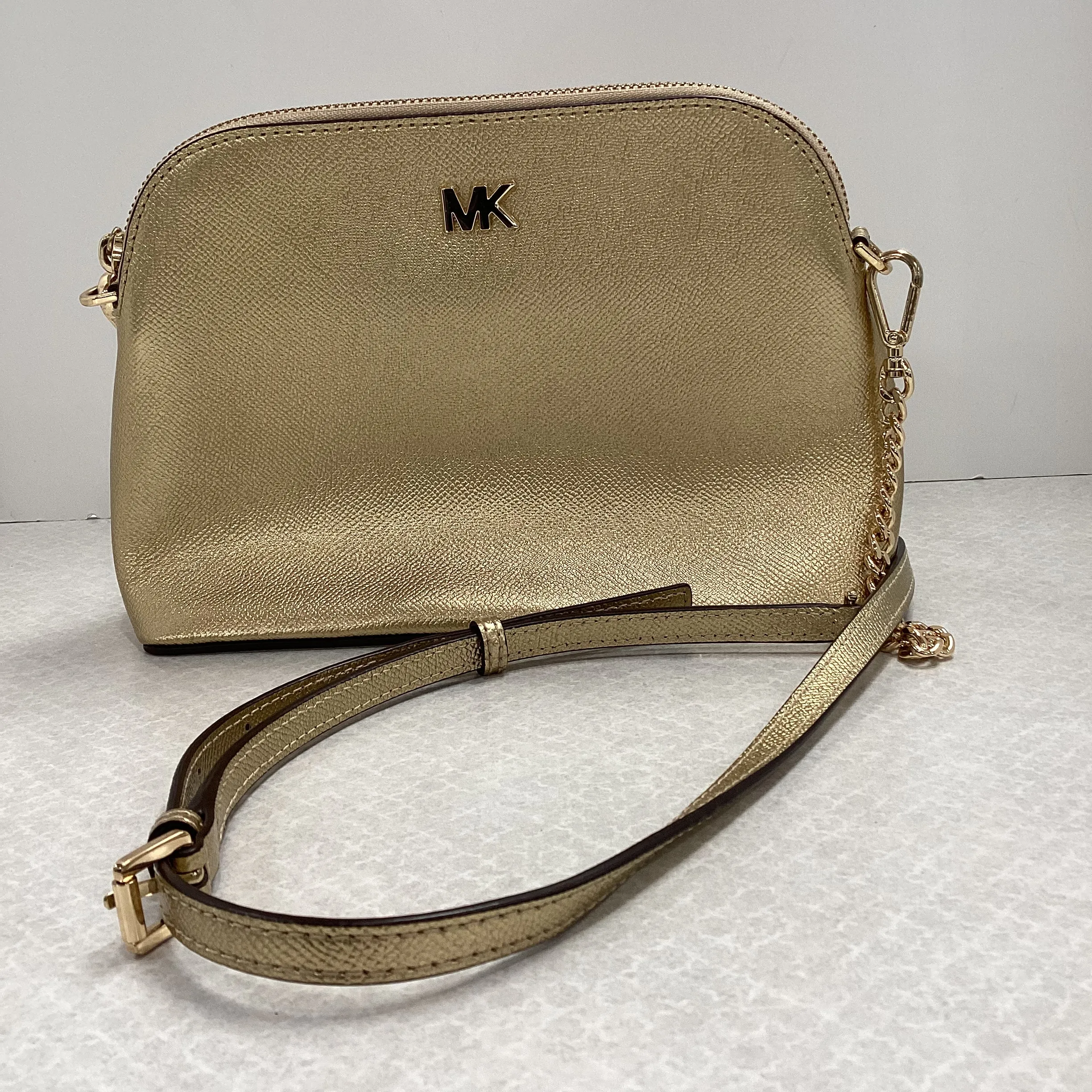 Crossbody Designer By Michael Kors In Gold, Size:Small