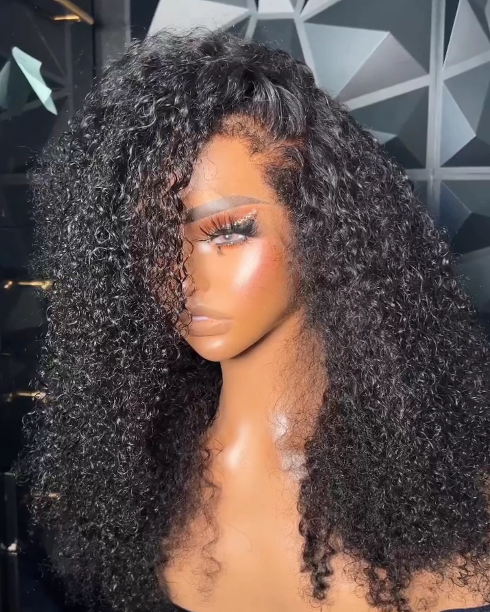 Curly Baby Hair Natural 4C Edge Skin Melt Lace Frontal Wig Curly