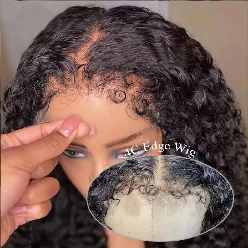 Curly Edge Natural 4C Edge 13x6 Skin Melt Lace Frontal Wig Burmese Curls