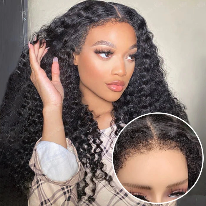 Curly Edge Natural 4C Edge 13x6 Skin Melt Lace Frontal Wig Burmese Curls