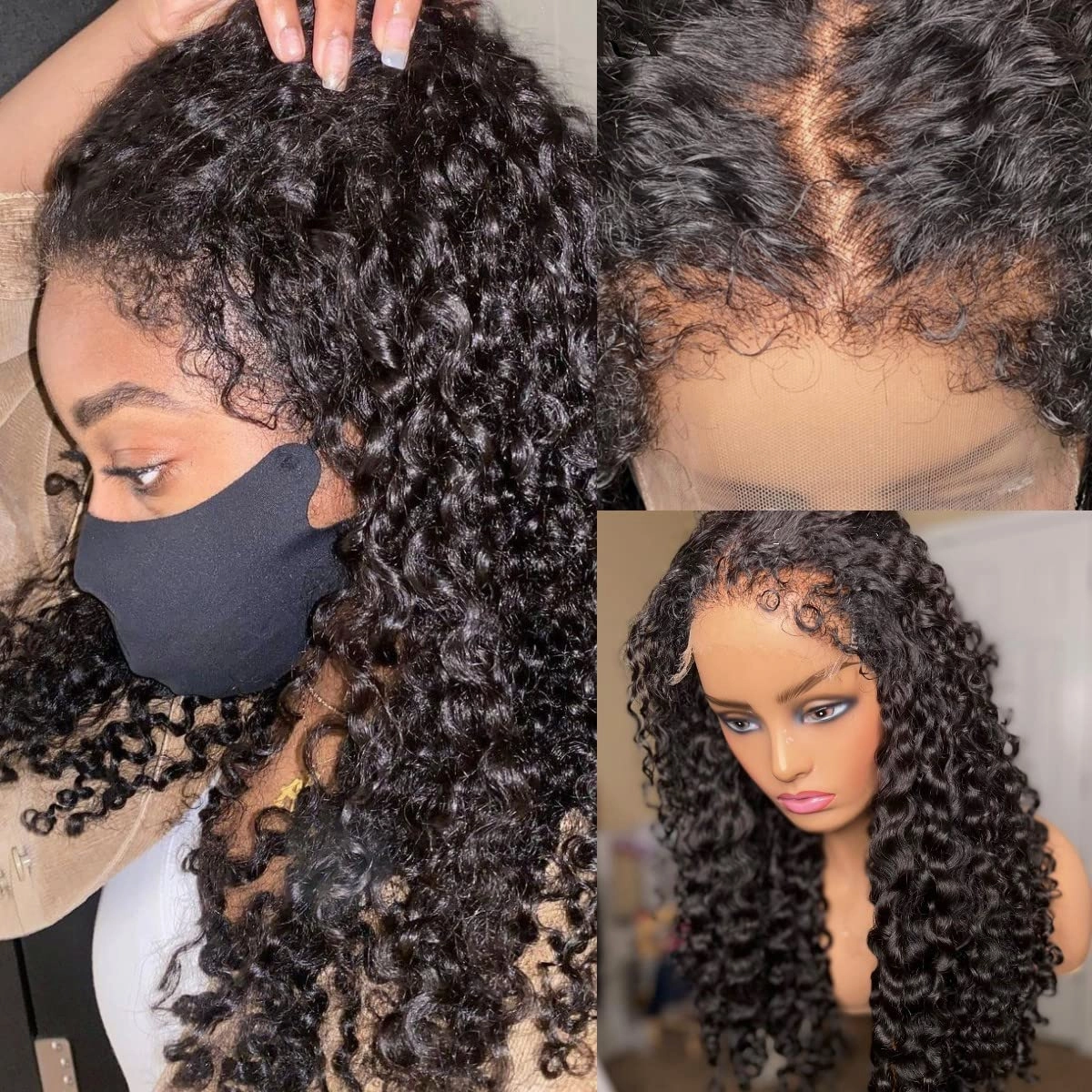 Curly Edge Natural 4C Edge 13x6 Skin Melt Lace Frontal Wig Burmese Curls
