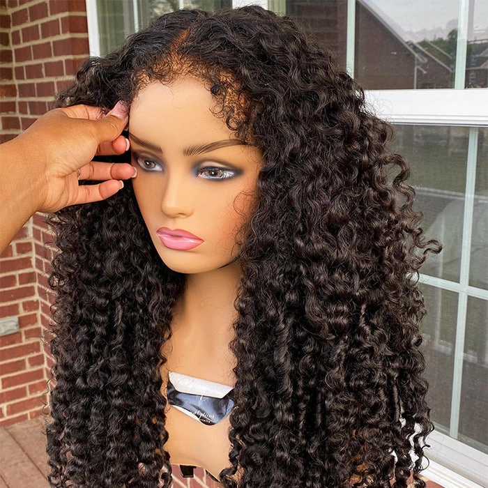 Curly Edge Natural 4C Edge 13x6 Skin Melt Lace Frontal Wig Burmese Curls
