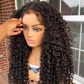 Curly Edge Natural 4C Edge 13x6 Skin Melt Lace Frontal Wig Burmese Curls