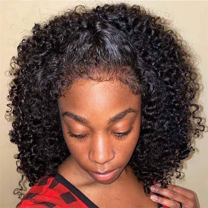 Curly Edge Natural 4C Edge 13x6 Skin Melt Lace Frontal Wig Kinky Curly