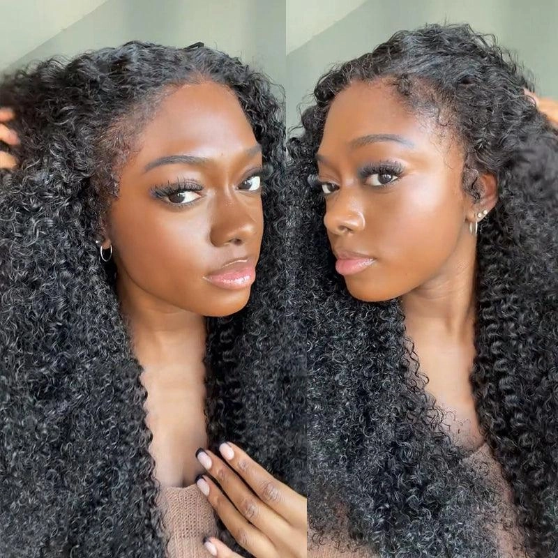 Curly Edge Natural 4C Edge 13x6 Skin Melt Lace Frontal Wig Kinky Curly