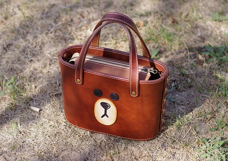 Cute Bear LEATHER WOMEN Bucket Bag Handbag SHOULDER Shopper BAG Purse FOR WOMEN