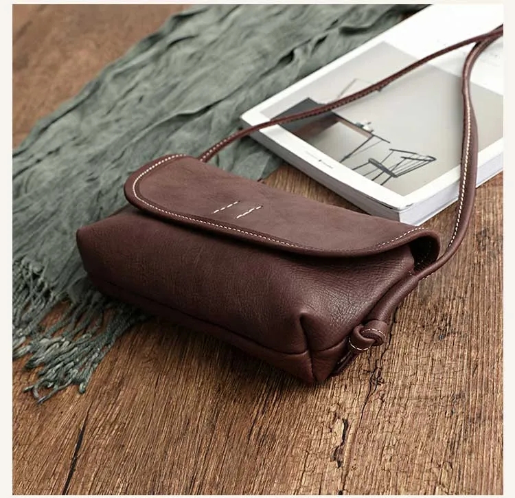 Cute Brown Leather Small Crossbody bag for Women Leather Small Shoulder Bag for Women