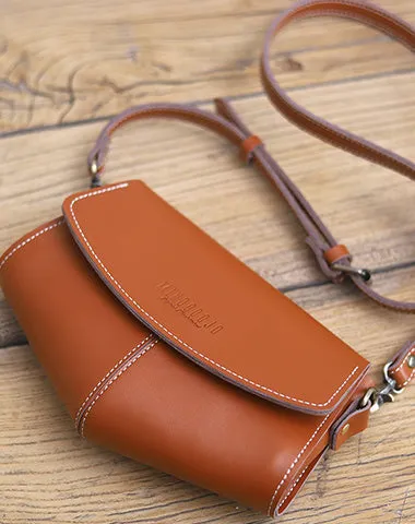 Cute LEATHER Sling Bag Side Bags Black WOMEN Saddle SHOULDER BAG Small Crossbody Purses FOR WOMEN
